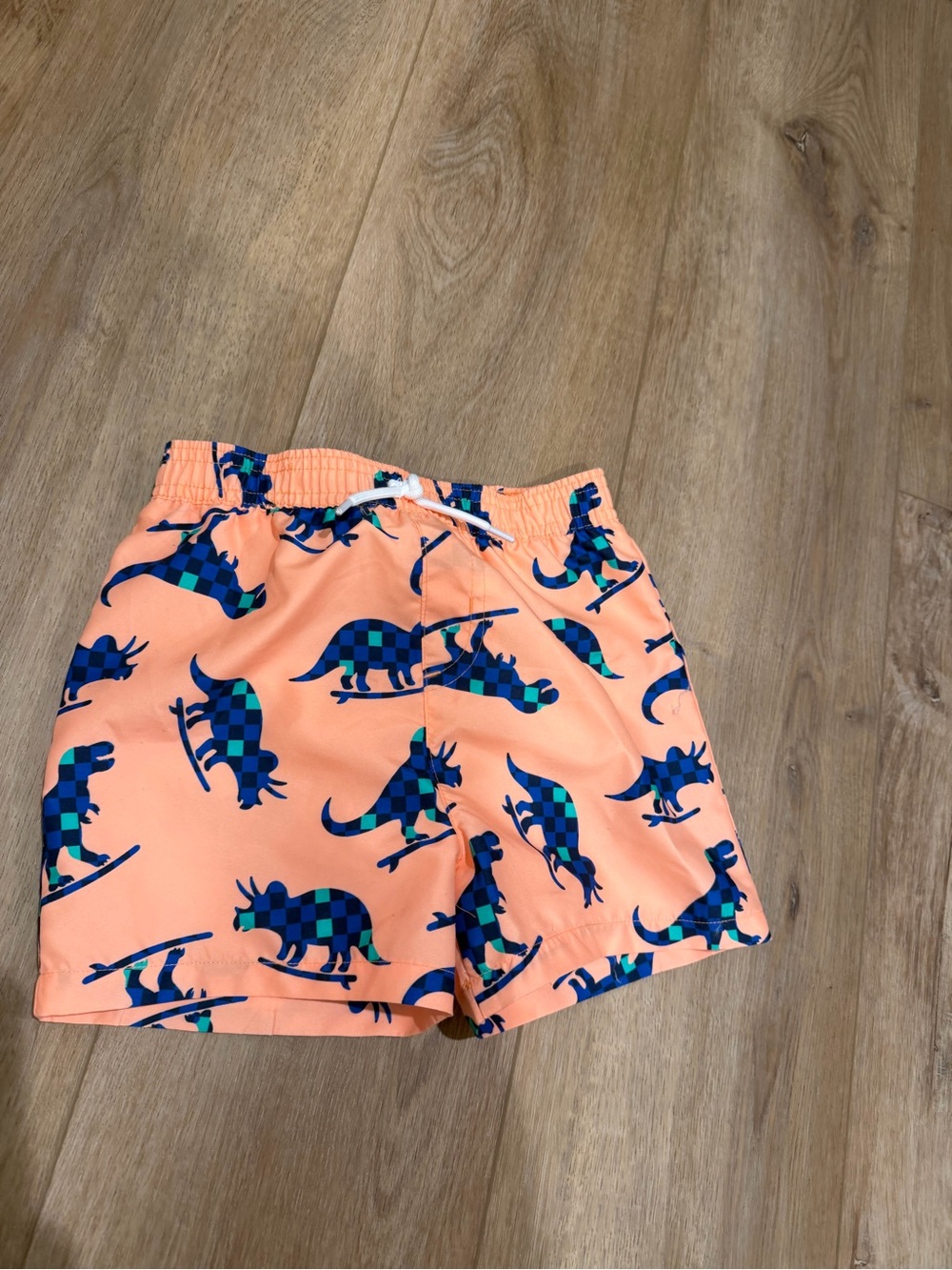 Kids Peach Dinosaur Print Swim Shorts - Jumping Bean Size 4T